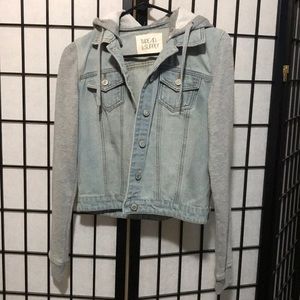 Terry Hooded Denim Jacket